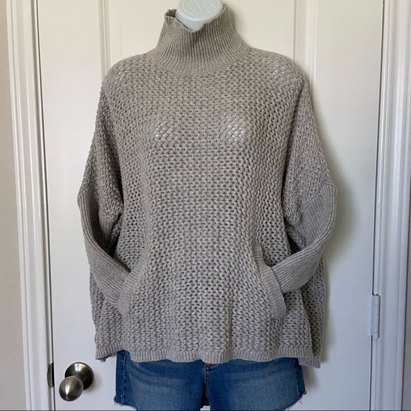 LOFT | Grey mock neck chunky knit sweater S - Picture 13 of 15